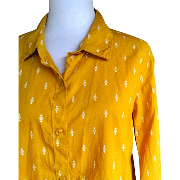 Garnet Hill Signature Organic Pima Cotton Essential Button Up Shirt Size 12 - Picture 4 of 8